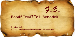 Fehérvári Benedek névjegykártya