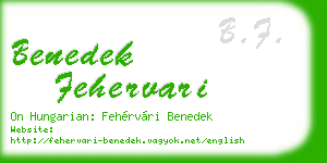 benedek fehervari business card